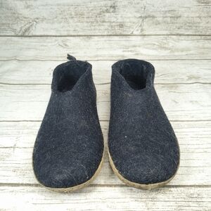 Gperups Dark Blue Felted Wool Slippers Size 40